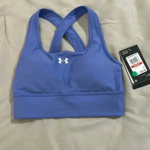 NWT women’s Under Armour XS compression Support Crossback longline sports bra - Picture 2 of 7